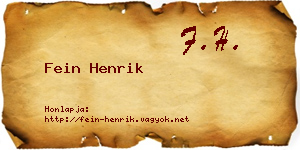 Fein Henrik névjegykártya