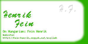 henrik fein business card